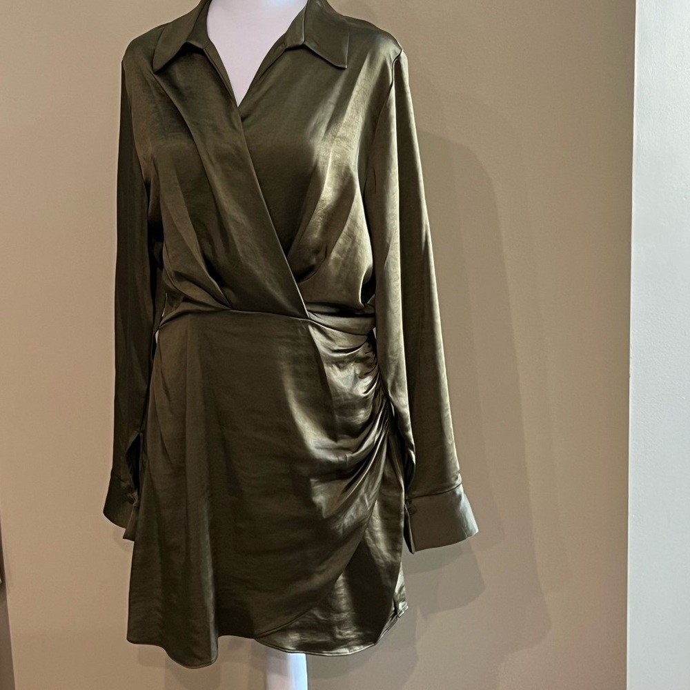 NWT GB OLIVE GREEN MINI DRESS SIZE L. Excellent Holiday party dress!